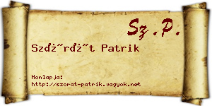 Szórát Patrik névjegykártya