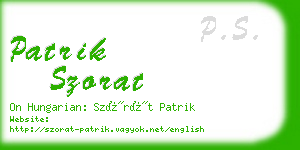 patrik szorat business card